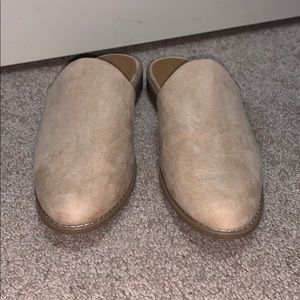 Tan microsuede mule